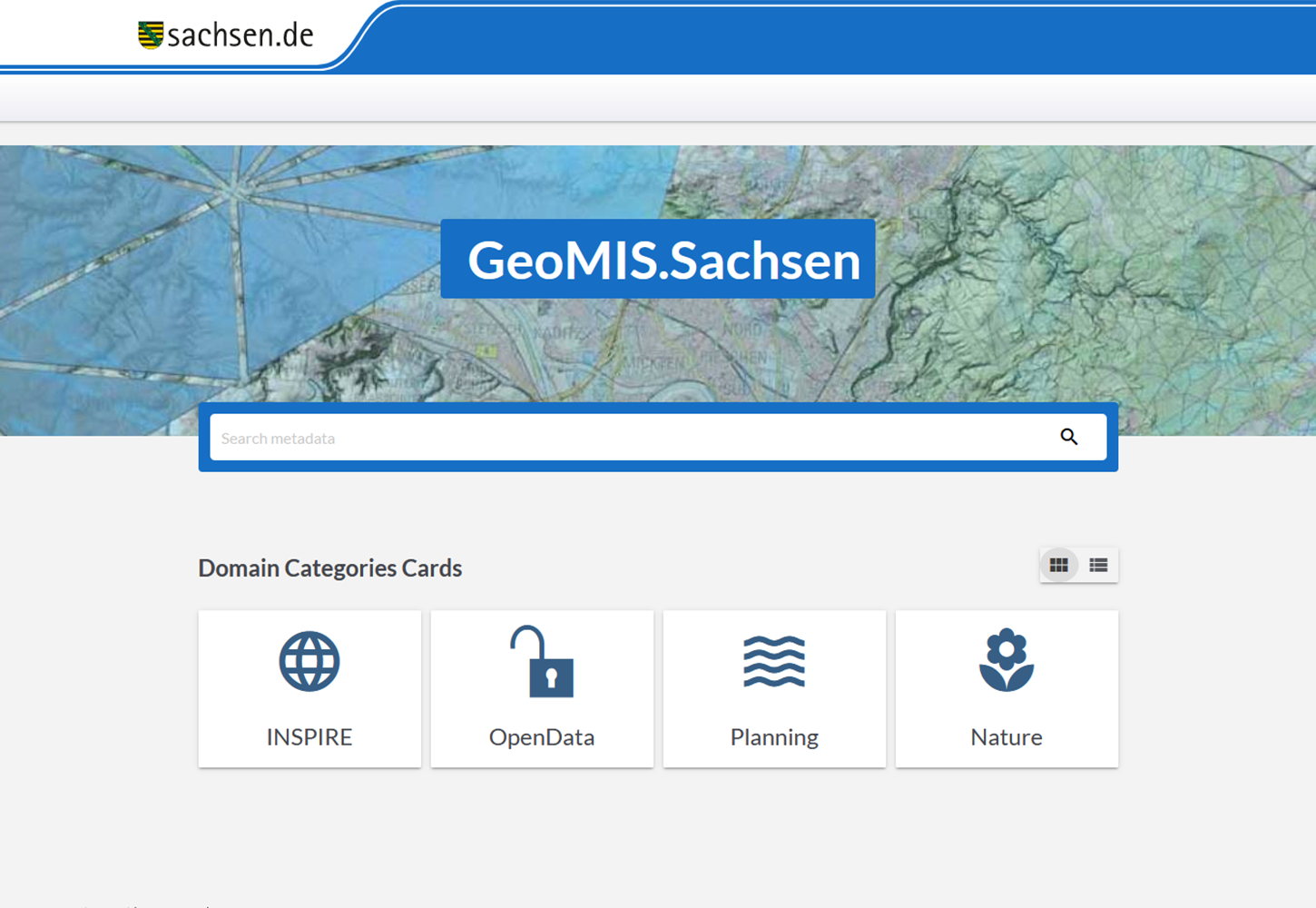 Startbildschirm von www.geomis.sachsen.de