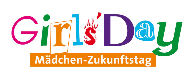 Auf dem Bild steht das Wort Girls`Day in bunten Buchstaben. Außerdem steht darunter "Mädchen-Zukunftstag"