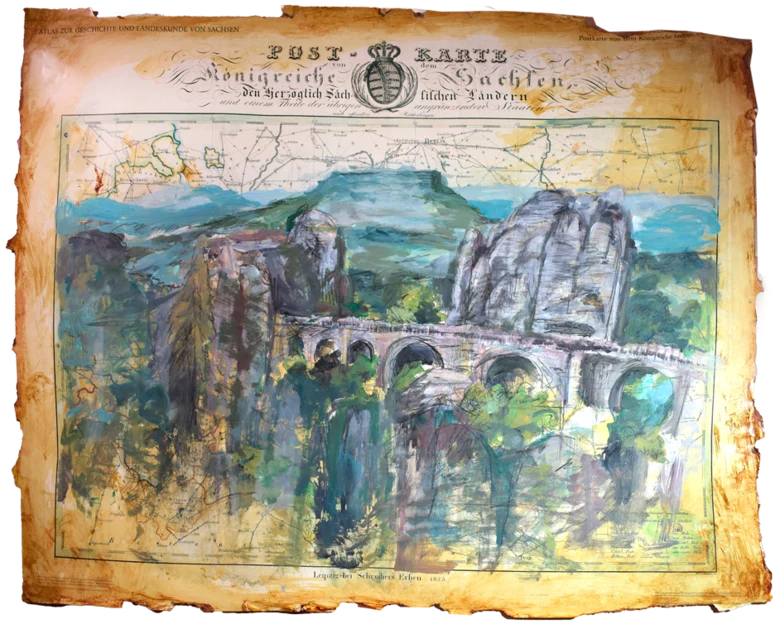 Bastei - Kunst auf historischen Karten