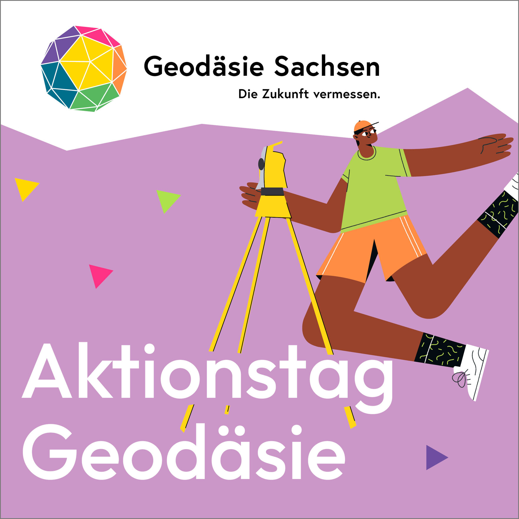 Ankündigungsgraphik für den Aktionstag Geodäsie 2025