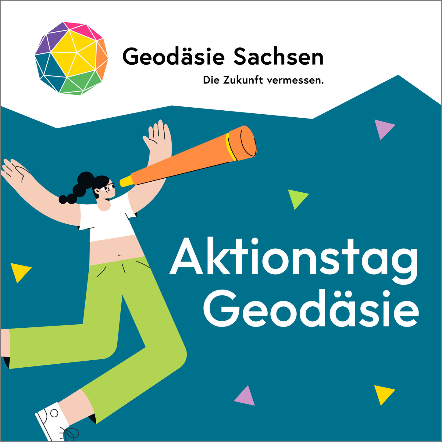 Ankündigungsgraphik für den Aktionstag Geodäsie 2025