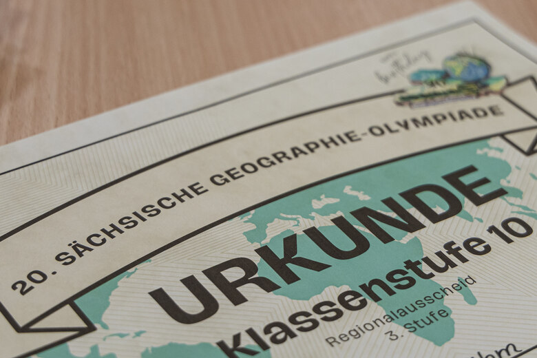 Urkunde der 20. Geogaphieolympiade