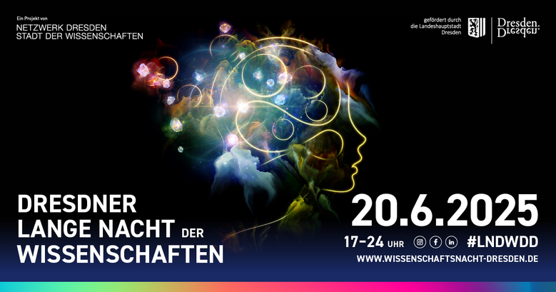 Flyer Lange Nacht der Wissenschaften Dresden 2025