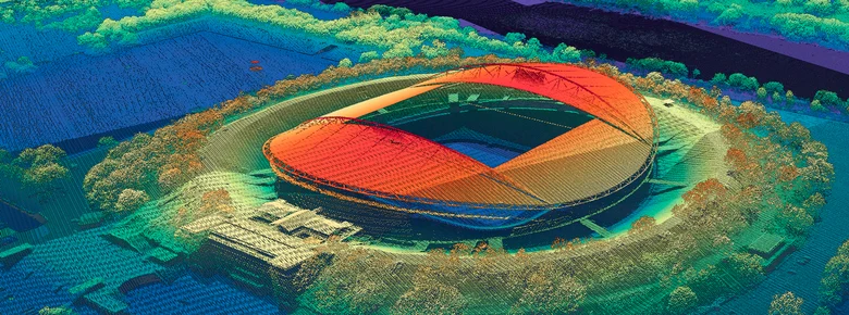 Punktwolkenabbildung Stadion Leipzig