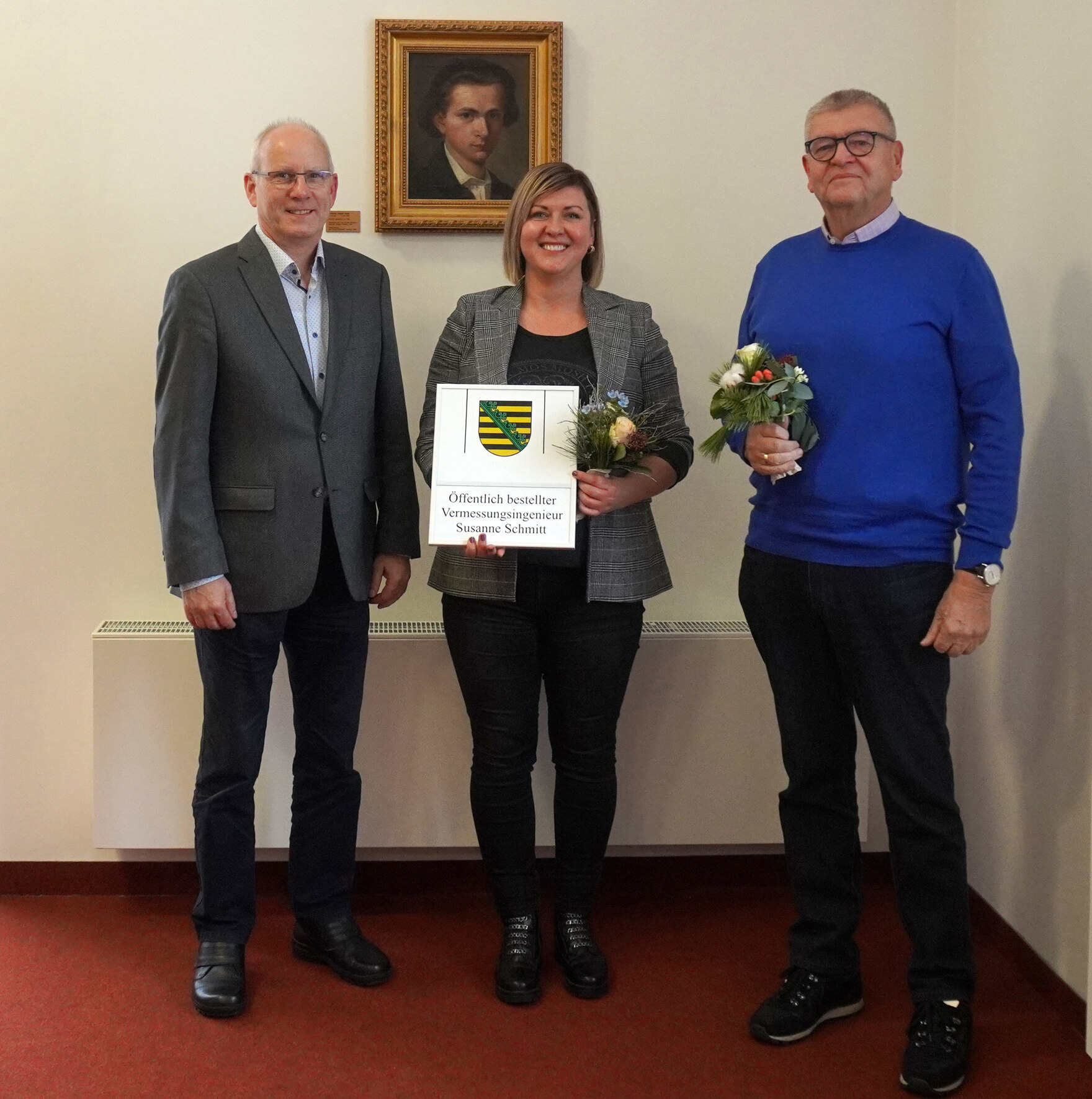 Dr. Gunnar Katerbaum, Susanne Schmitt und Roland Schmitt (v.l.n.r) bei der Vereidigung