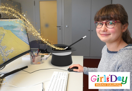 GirlsDay 2023 im GeoSN - Foto mit Azubi Geomatik